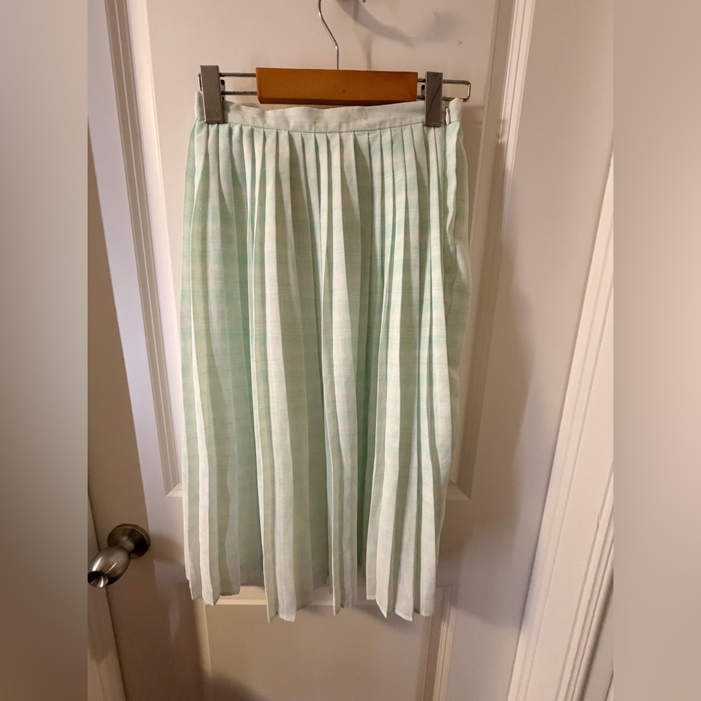 Mint Green Pleated Skirt from early 2000s